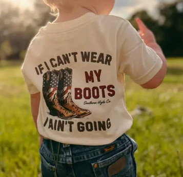 Southern Hyde Co® Boys' S/S Cream If I Can't Wear My Boots T-Shirt