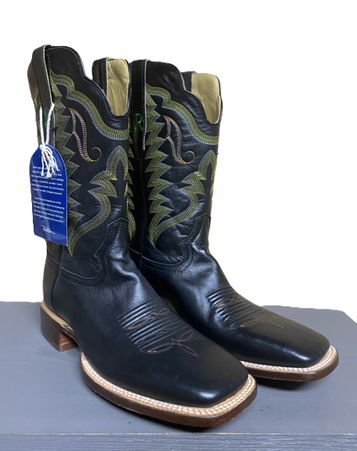 SALE R.Watson® Men's Black Ranch Hand Square Toe Boots