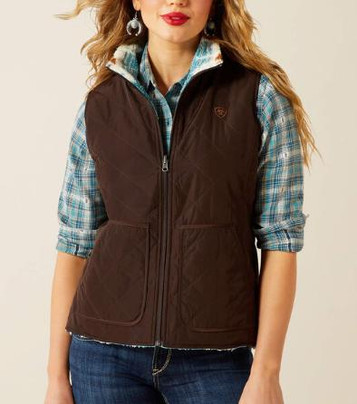 SALE Ariat® Ladies' Mole Brown Dilon 2.0 Reversible Insulated Vest