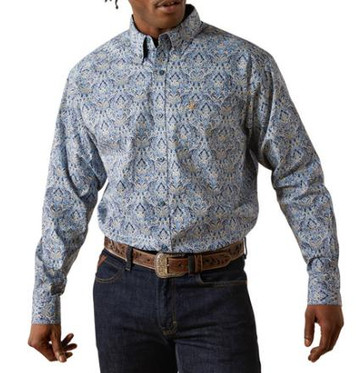 Ariat® Men's L/S Blue Print Stoney Classic Fit Button Shirt