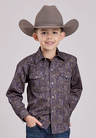 Roper® Boys' L/S Purple Haze Paisley Snap Shirt Roper® Boys' L/S Purple Haze Paisley Snap Shirt