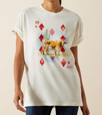 SALE Ariat® Ladies' S/S Papyrus Aces Longhorn T-Shirt