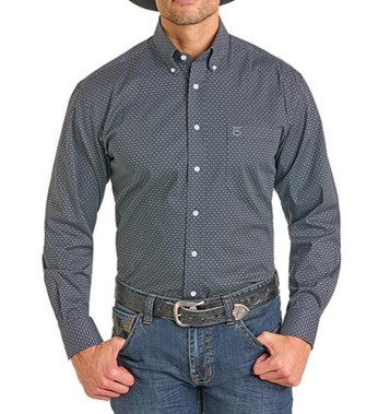 Panhandle Slim® Men's L/S Black Geo Print Button Shirt