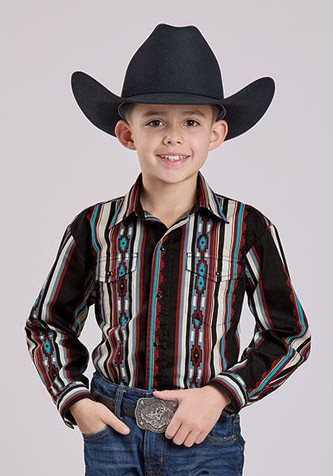 Memoo★FISH&KIDS COWBOY SHIRT 【 2-3y 】 Little Boy's Checotah Long Sleeve Western Snap Shirt | BABY