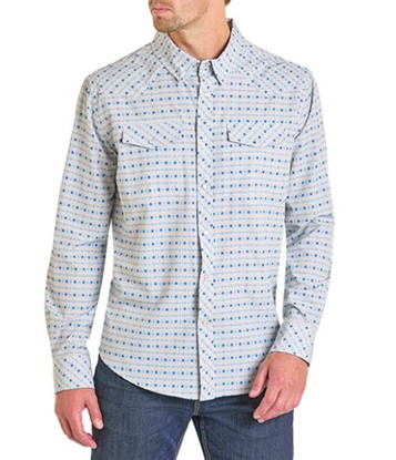 Panhandle Slim® Men's L/S Beige/Blue Aztec Print Snap Shirt