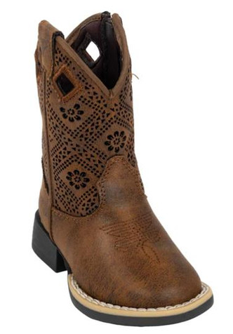 Twister® Toddler Prue Brown Zippered Square Toe Boots