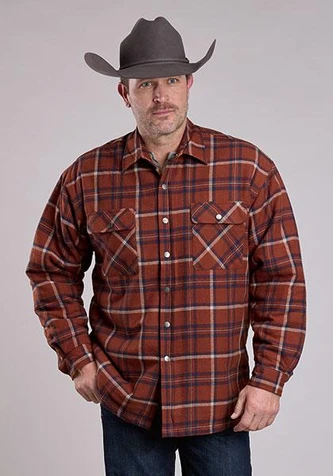 SALE  Roper® Men's Flannel Sherpa Lined Snap Jacket