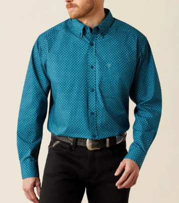 Ariat® Men's L/S Dark Teal Print Tyce Classic Fit Button Shirt Ariat® Men's L/S Dark Teal Print Tyce Classic Fit Button Shirt