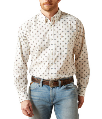 Ariat® Men's L/S Thell White/Diamond Aztec Print Classic Fit Button Shirt Ariat® Men's L/S Thell White/Diamond Aztec Print Classic Fit Button Shirt