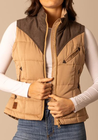 Kimes Ranch® Ladies' Coffee Brown/Tan Lenora Zippered Vest