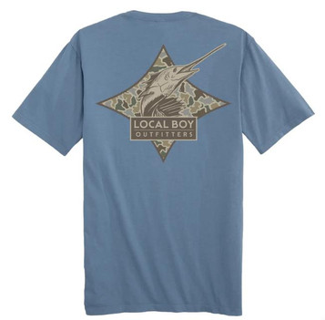 Local Boy® Men's S/S Slate Blue Dog & Moon Camo Sailfish T-Shirt