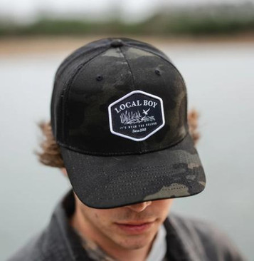 Local Boy® Black/Multicamo Marsh Drop Trucker Cap
