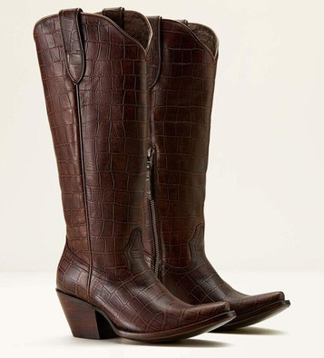 Ariat® Ladies' Luxe Espresso Croc Print Casanova Tall Boots