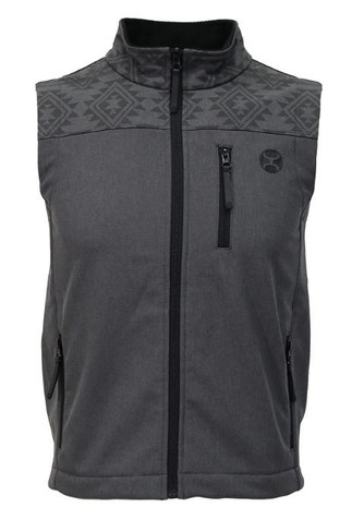 Hooey® Men's Heather Grey/Aztec Jackson Softshell Vest