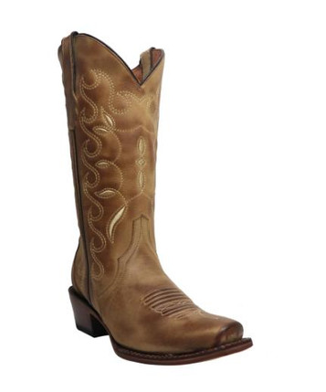 Tanner Mark® Ladies' Lewisville Burnished Sand Blunt Toe Boots