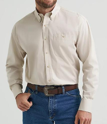 SALE Wrangler® George Strait™ Men's L/S Pale Stone Button Shirt