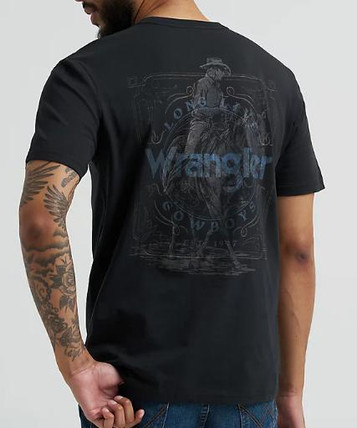 SALE Wrangler® Men's S/S Jet Black Long Live Cowboys T-Shirt