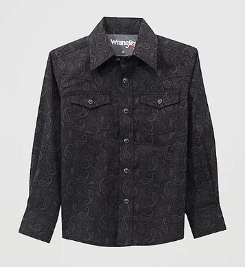 SALE Wrangler 20X® Boys' L/S Shadow Paisley Snap Shirt