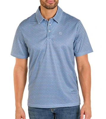 SALE Panhandle Slim® Men's S/S Indigo Print Snap Polo Shirt
