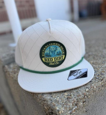 Red Dirt Hat Co® The Rack Khaki/Green Rope Quilted Pattern Flat Bill Cap Red Dirt Hat Co® The Rack Khaki/Green Rope Quilted Pattern Flat Bill Cap
