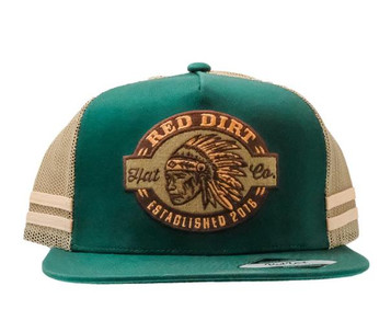 Red Dirt Hat Co® Big Chief Green/Khaki Flat Bill Cap