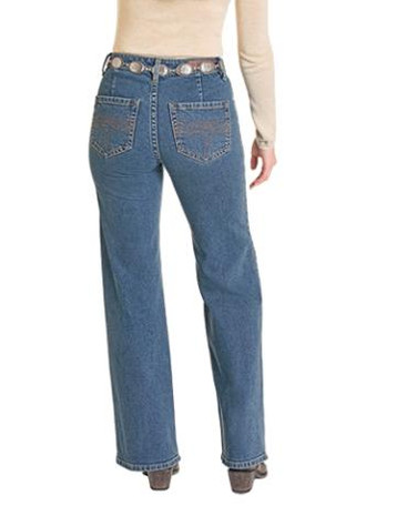 SALE Rock & Roll Denim® Ladies' Slanted BootStitch Pocket Relaxed Flare Jeans