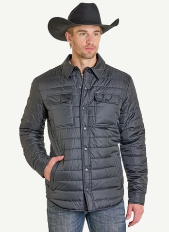 SALE Rock & Roll Denim® Men's Black Puffer/Print Lining Shirt Jacket