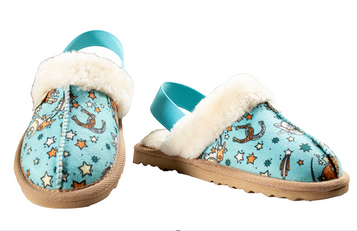 SALE Blazin Roxx® Girls' Kara Turquoise Western Print Slippers