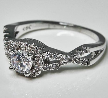 R.S. Covenant® Ladies' Princess Cut CZ with Tiny CZ on Band Ring