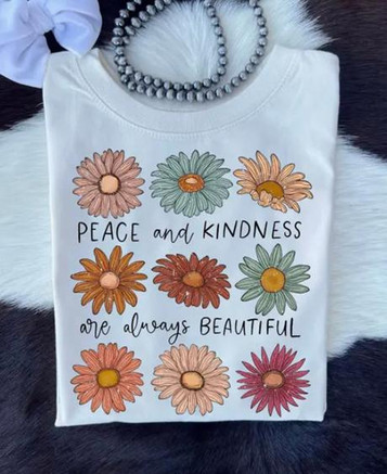 Buckin' Baby® Girls' S/S Cream Peace & Kindness T-Shirt