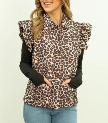 Grace & Emma® Ladies' Quilted Leopard Puffer Vest