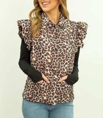 SALE Grace & Emma® Ladies' Quilted Leopard Puffer Vest