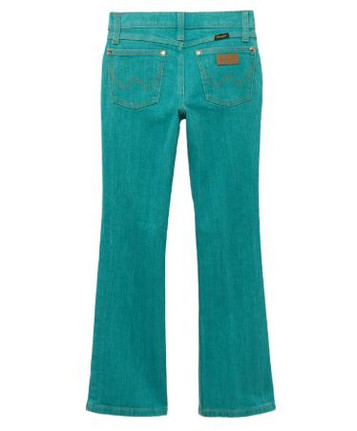 Wrangler® x Lainey Wilson Girls' Turquoise Boot Hugger Jeans