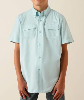 Ariat® Boys' S/S Blue Glow VenTEK Outbound Classic Fit Button Shirt