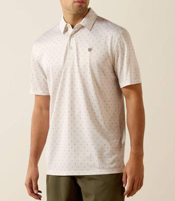 Ariat® Men's S/S Moonbean Steer Print Classic Fit Polo Shirt