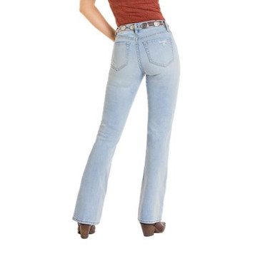 SALE Rock & Roll Denim® Ladies' HR Light Wash Distressed Boot Cut Jeans