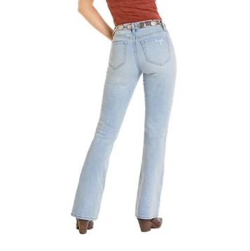 SALE Rock & Roll Denim® Ladies' HR Light Wash Distressed Boot Cut Jeans