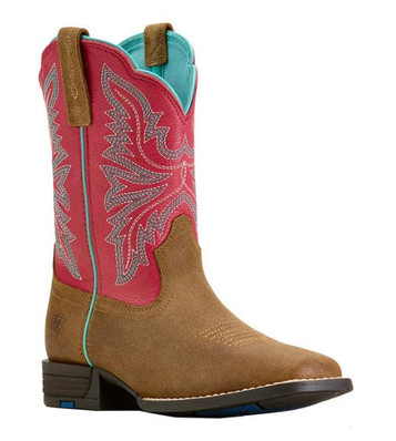 Ariat® Girl's Brown/Hot Pink Westwood Square Toe Boots