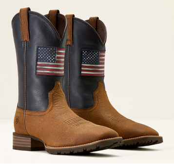 Ariat® Men's Earth/Nightfall Navy Hybrid Rancher Patriot Square Toe Boots