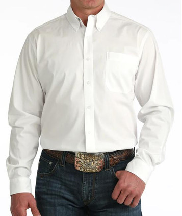 Cinch® Men's L/S Solid White Modern Fit Button Shirt