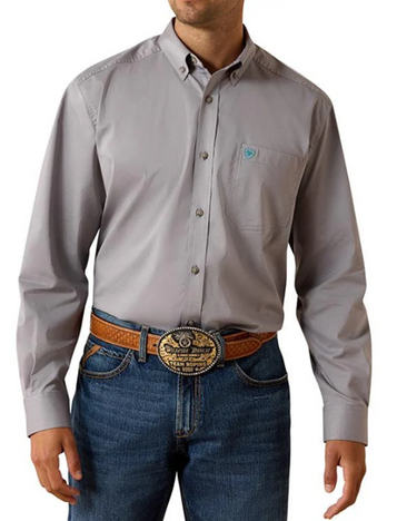 Ariat® Men's L/S Solid Grey Classic Fit Button Shirt
