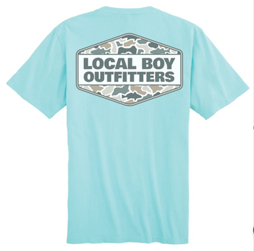 Local Boy® Men's S/S Aqua Fish Camo Diamond Crest T-Shirt