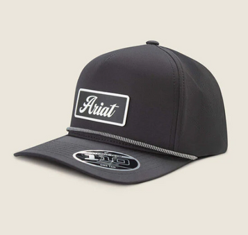 Ariat® Black Rubber Patch FlexFit 110 Snapback Cap