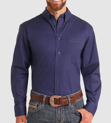 Panhandle® Men's L/S Solid Color Button Shirt