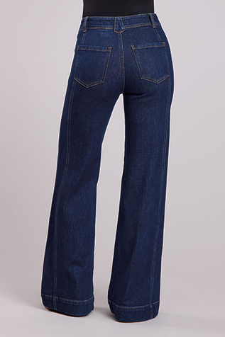 Stetson® Ladies' HR Wide Leg Dark Wash Jeans