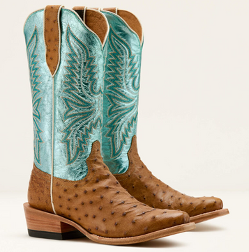 SALE Ariat® Ladies' Antique Saddle FQ Ostrich Cutter Toe Boots