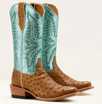 SALE Ariat® Ladies' Antique Saddle FQ Ostrich Cutter Toe Boots