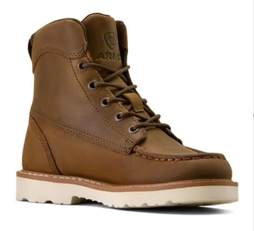 Ariat® Boys' Distressed Brown Lift Moc Toe Lace-Up Work Boots