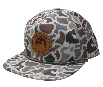 Local Boy® White Localfage Leather Patch Perforated Low Profile Rope Hat