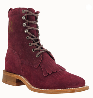 SALE R. Watson® Ladies' Rhubarb Roughout Square Toe Lacer Boots